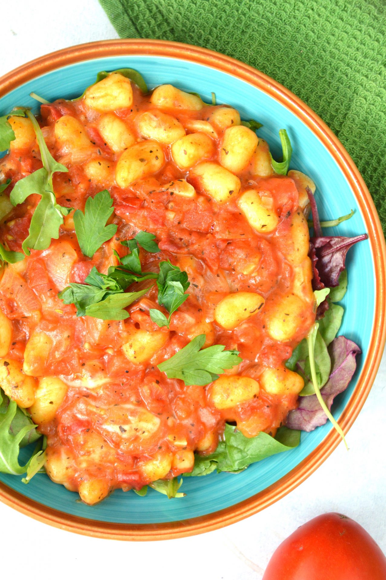 Gnocchi w sosie pomidorowym z mozzarellą